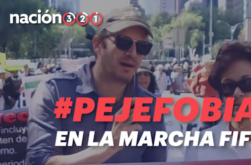  Hernán Gómez se lanzó a la Marcha Fifí a ver si había Pejefobia y esto fue lo que pasó
